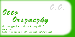otto orszaczky business card