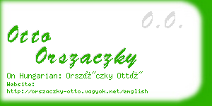 otto orszaczky business card